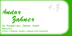 andor zahner business card